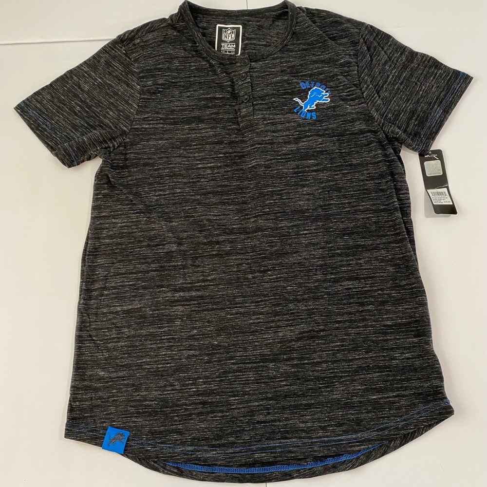 Detroit Lions NFL Team Apparel Men's Short Sleeve T-Shirt Size Large Black/Blue